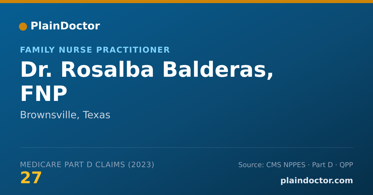 Shareable card for Rosalba Balderas, FNP - Family Nurse Practitioner, Brownsville, TX