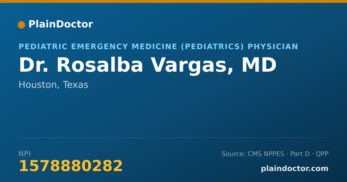 Shareable card for Rosalba Vargas, MD - Pediatric Emergency Medicine (Pediatrics) Physician, Houston, TX