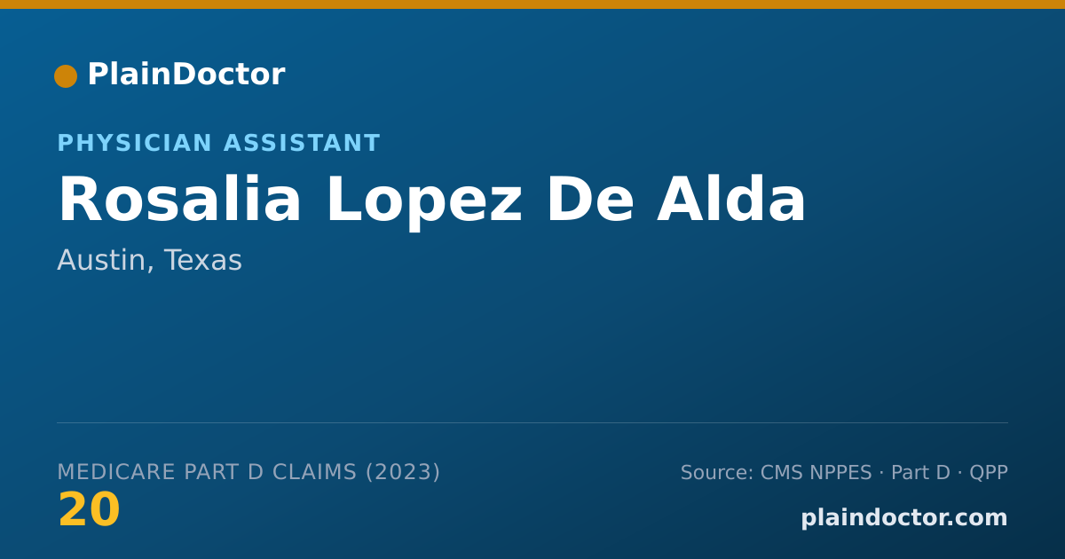 Shareable card for Rosalia Lopez De Alda - Physician Assistant, Austin, TX