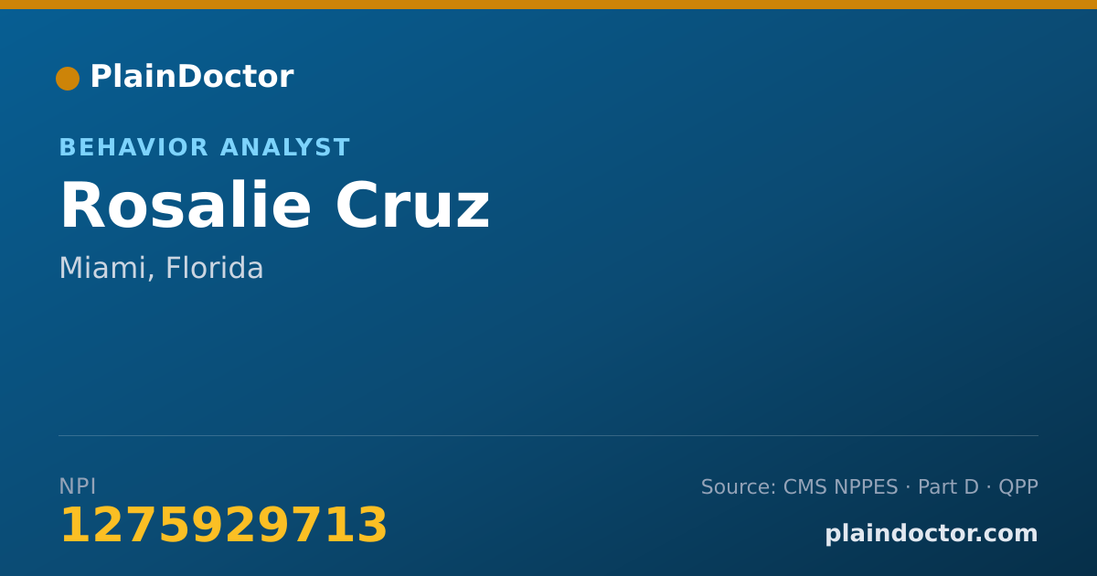 Shareable card for Rosalie Cruz - Behavior Analyst, Miami, FL