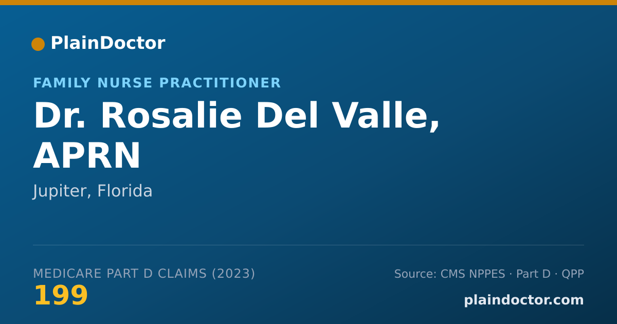 Shareable card for Rosalie Del Valle, APRN - Family Nurse Practitioner, Jupiter, FL