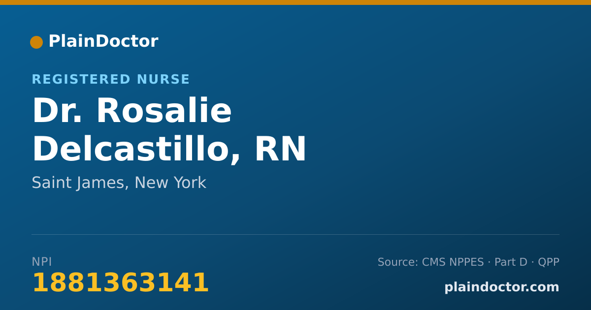 Shareable card for Rosalie Delcastillo, RN - Registered Nurse, Saint James, NY
