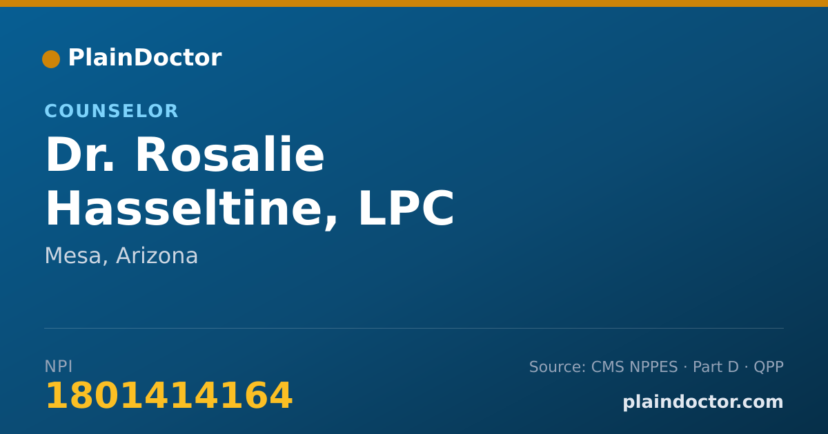 Shareable card for Rosalie Hasseltine, LPC - Counselor, Mesa, AZ