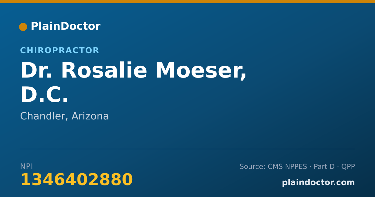 Shareable card for Rosalie Moeser, D.C. - Chiropractor, Chandler, AZ