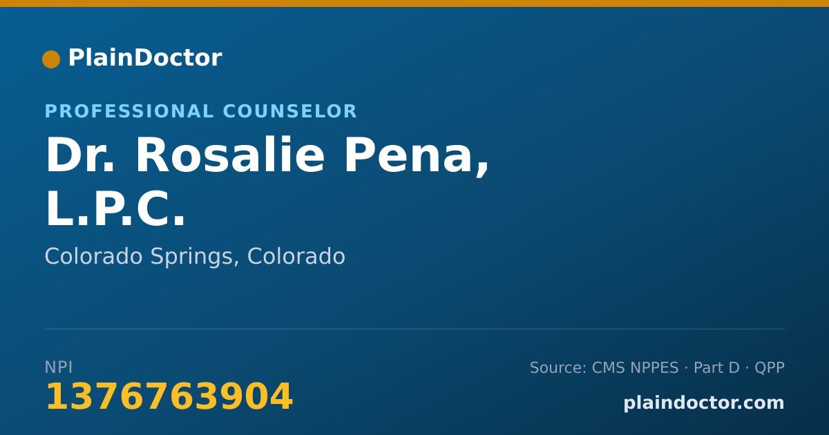 Shareable card for Rosalie Pena, L.P.C. - Professional Counselor, Colorado Springs, CO