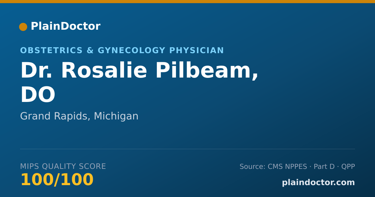 Shareable card for Rosalie Pilbeam, DO - Obstetrics & Gynecology Physician, Grand Rapids, MI