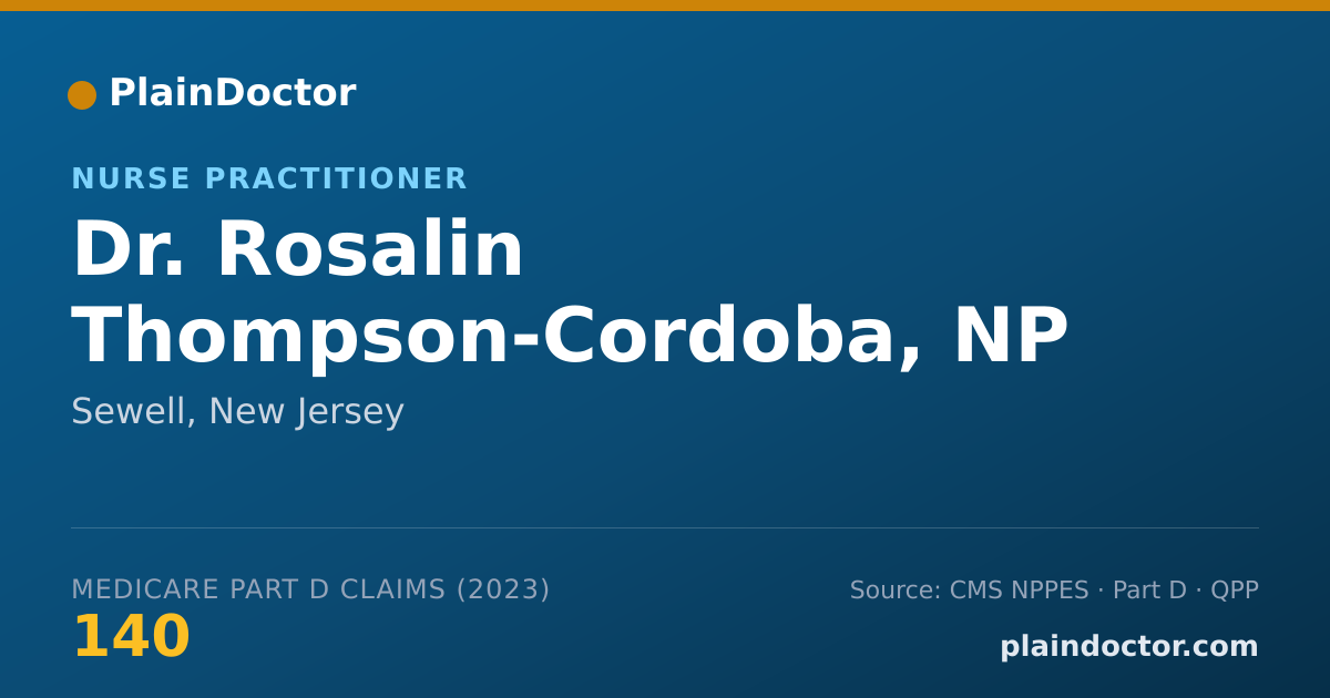 Shareable card for Rosalin Thompson-Cordoba, NP - Nurse Practitioner, Sewell, NJ