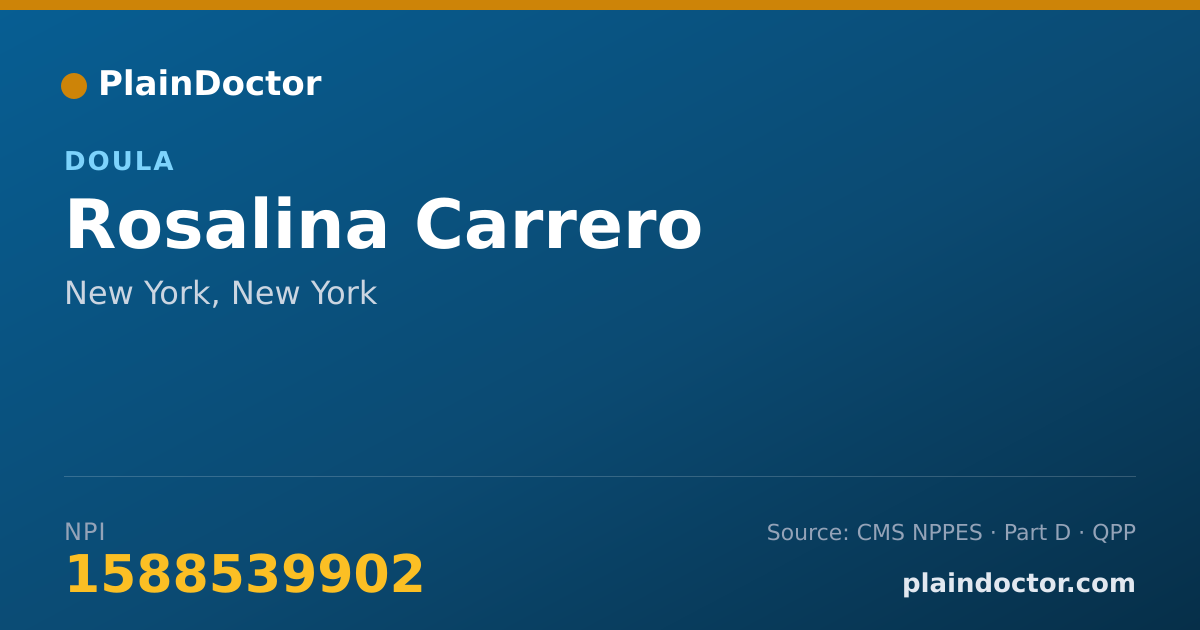 Shareable card for Rosalina Carrero - Doula, New York, NY