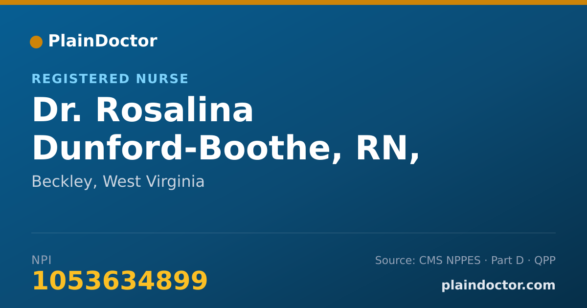 Shareable card for Rosalina Dunford-Boothe, RN, BSN - Registered Nurse, Beckley, WV