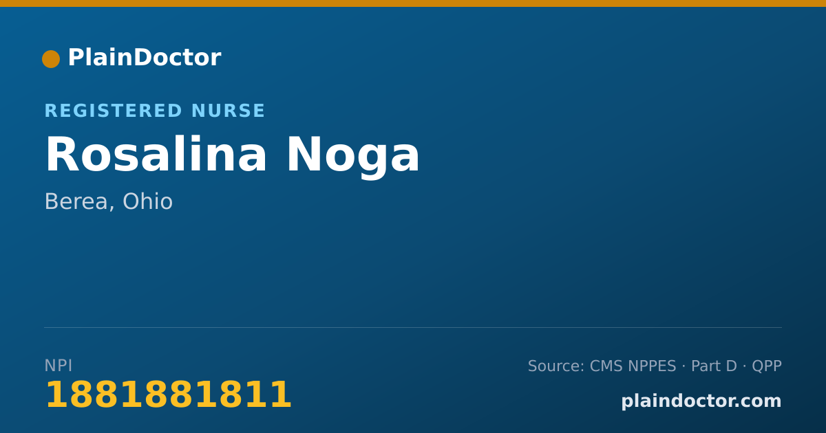 Shareable card for Rosalina Noga - Registered Nurse, Berea, OH