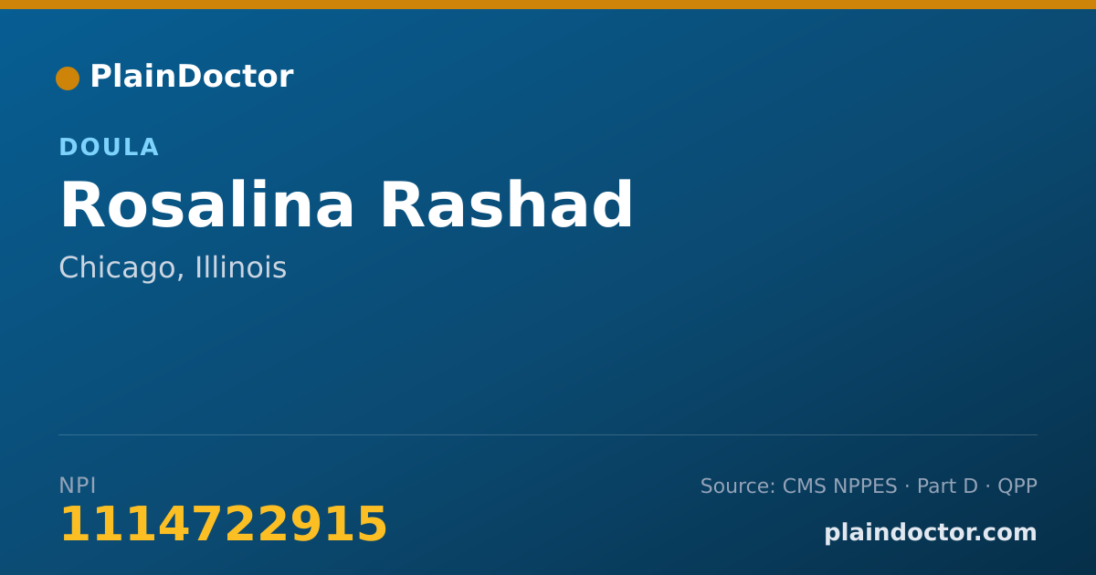 Shareable card for Rosalina Rashad - Doula, Chicago, IL