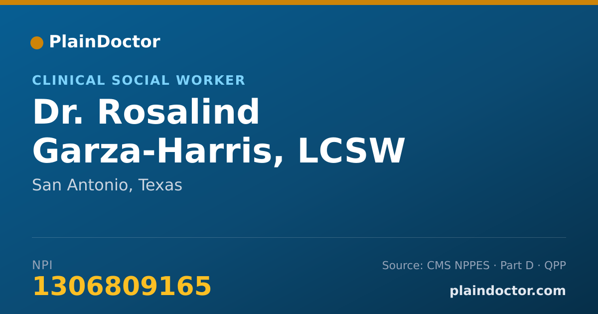 Shareable card for Rosalind Garza-Harris, LCSW - Clinical Social Worker, San Antonio, TX