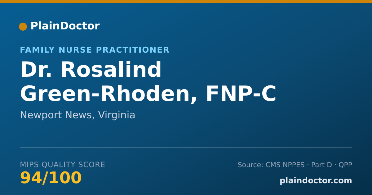 Shareable card for Rosalind Green-Rhoden, FNP-C - Family Nurse Practitioner, Newport News, VA