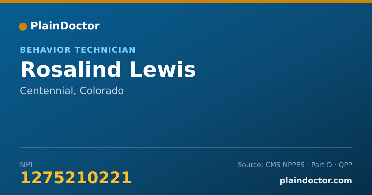 Shareable card for Rosalind Lewis - Behavior Technician, Centennial, CO