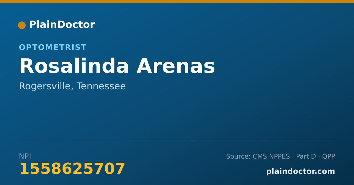 Shareable card for Rosalinda Arenas - Optometrist, Rogersville, TN