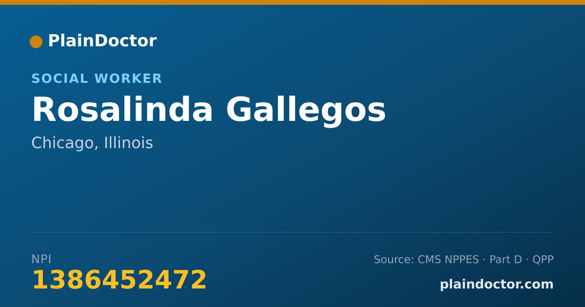 Shareable card for Rosalinda Gallegos - Social Worker, Chicago, IL