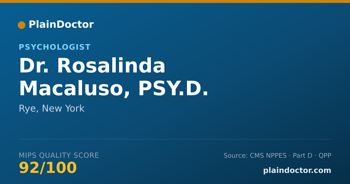 Shareable card for Rosalinda Macaluso, PSY.D. - Psychologist, Rye, NY