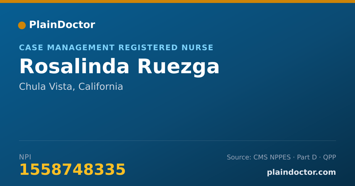 Shareable card for Rosalinda Ruezga - Case Management Registered Nurse, Chula Vista, CA