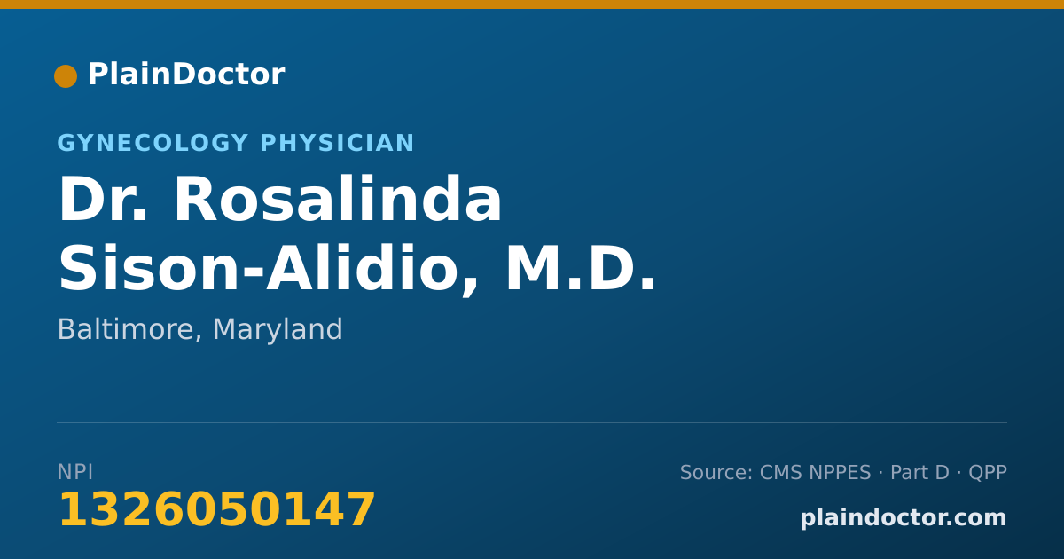 Shareable card for Rosalinda Sison-Alidio, M.D. - Gynecology Physician, Baltimore, MD