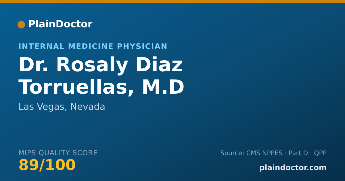 Shareable card for Rosaly Diaz Torruellas, M.D - Internal Medicine Physician, Las Vegas, NV