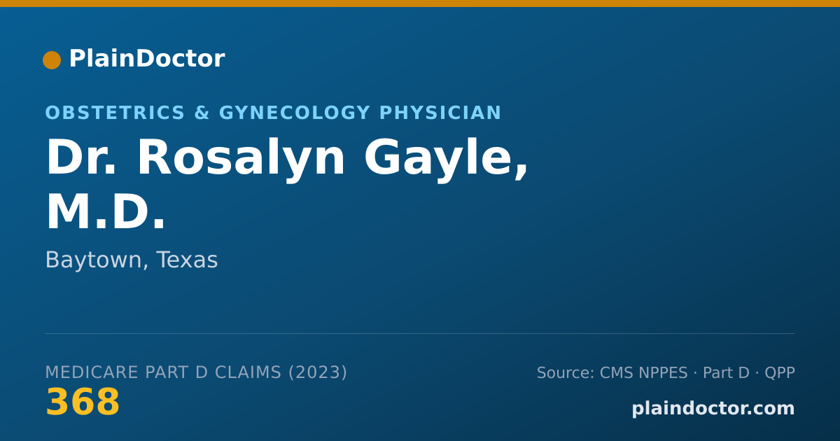 Shareable card for Rosalyn Gayle, M.D. - Obstetrics & Gynecology Physician, Baytown, TX