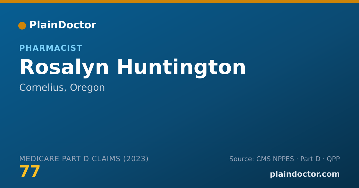 Shareable card for Rosalyn Huntington - Pharmacist, Cornelius, OR