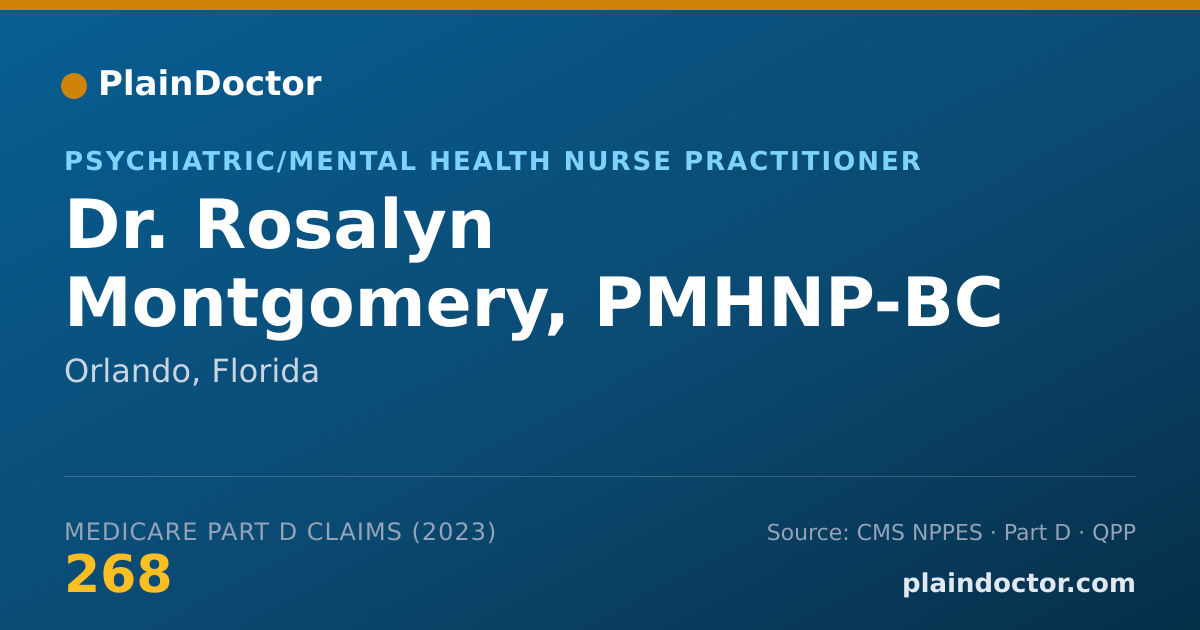 Shareable card for Rosalyn Montgomery, PMHNP-BC - Psychiatric/Mental Health Nurse Practitioner, Orlando, FL