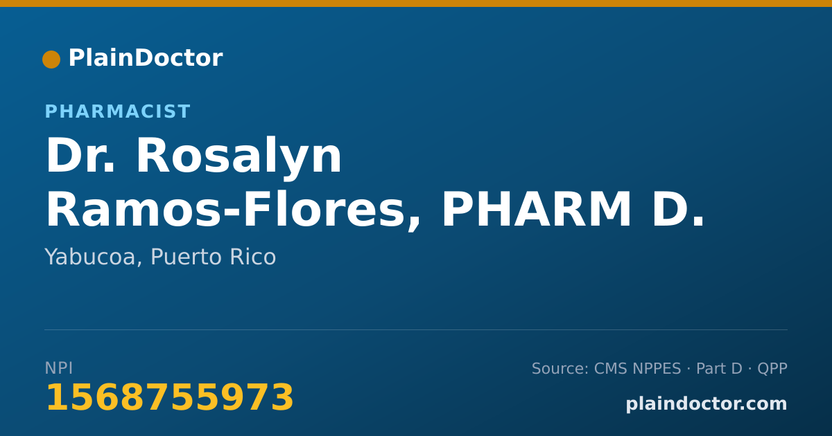 Shareable card for Rosalyn Ramos-Flores, PHARM D. - Pharmacist, Yabucoa, PR