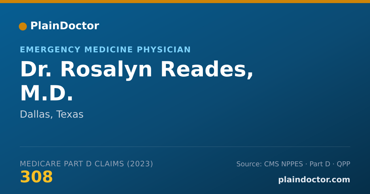 Shareable card for Rosalyn Reades, M.D. - Emergency Medicine Physician, Dallas, TX