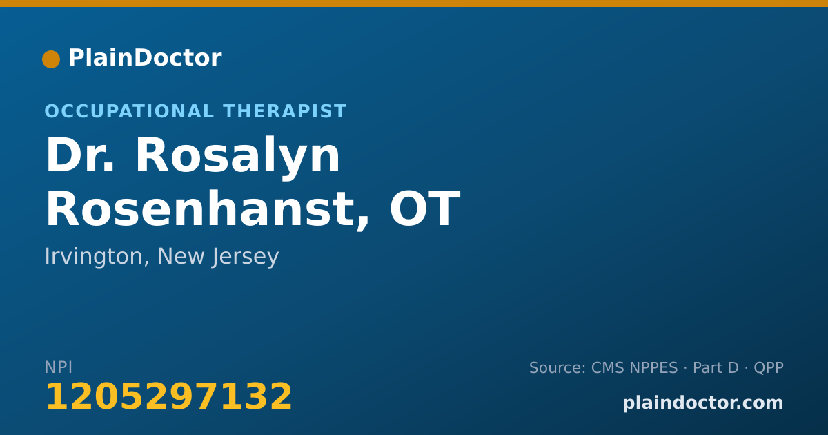 Shareable card for Rosalyn Rosenhanst, OT - Occupational Therapist, Irvington, NJ