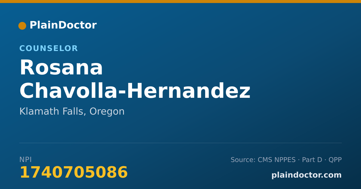 Shareable card for Rosana Chavolla-Hernandez - Counselor, Klamath Falls, OR