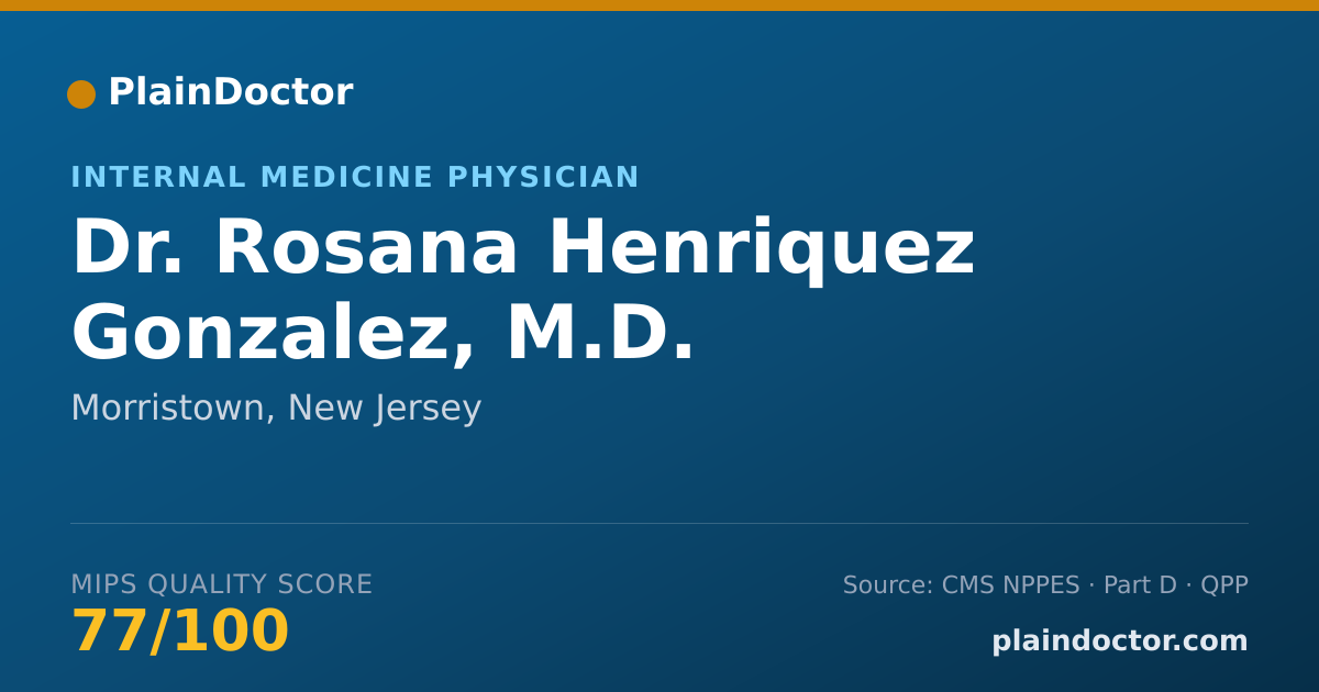Shareable card for Rosana Henriquez Gonzalez, M.D. - Internal Medicine Physician, Morristown, NJ