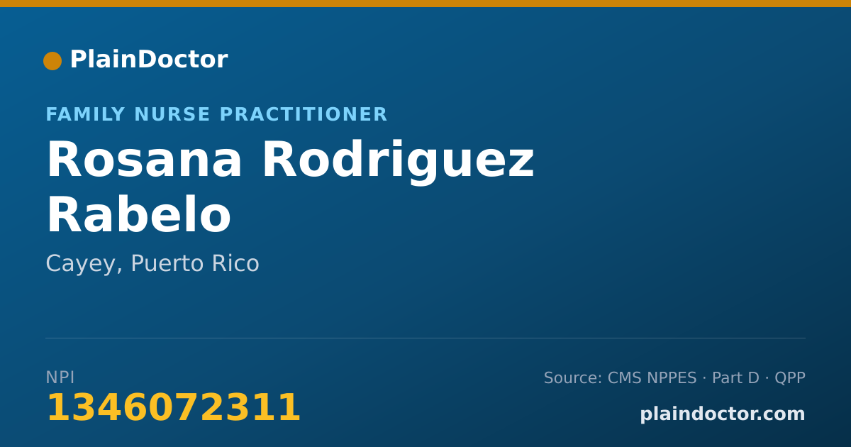 Shareable card for Rosana Rodriguez Rabelo - Family Nurse Practitioner, Cayey, PR