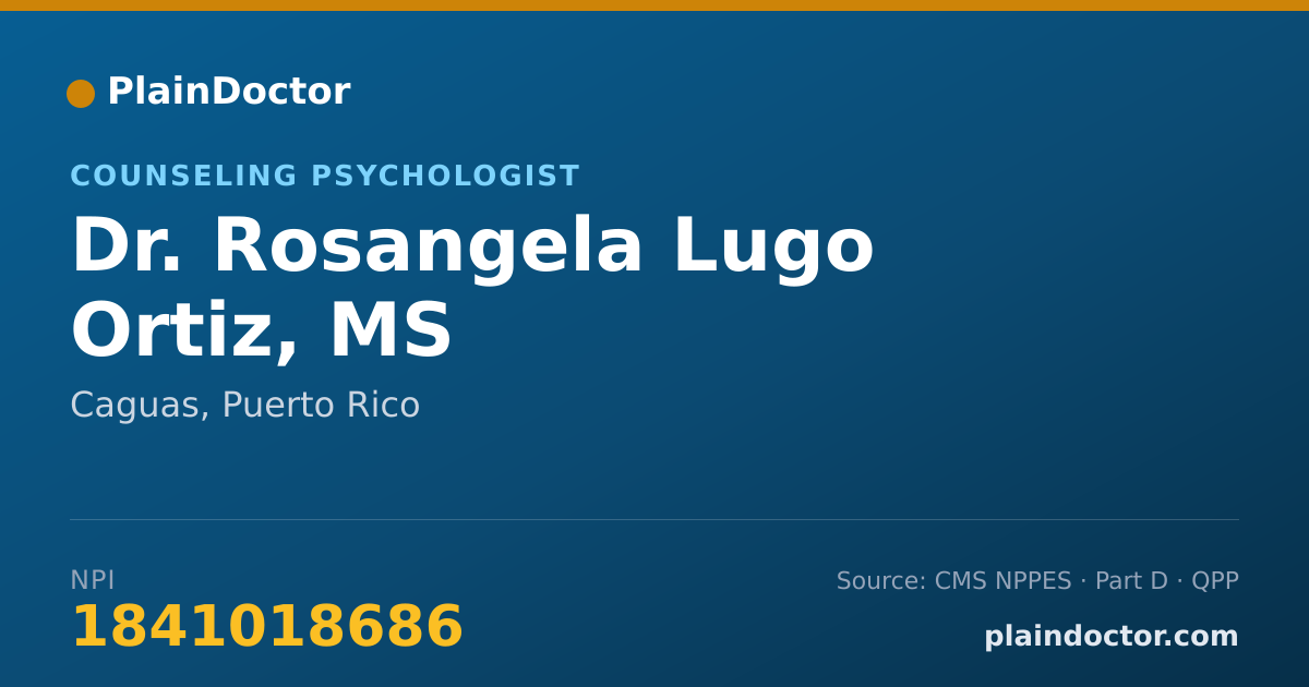 Shareable card for Rosangela Lugo Ortiz, MS - Counseling Psychologist, Caguas, PR