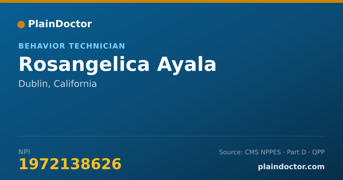Shareable card for Rosangelica Ayala - Behavior Technician, Dublin, CA