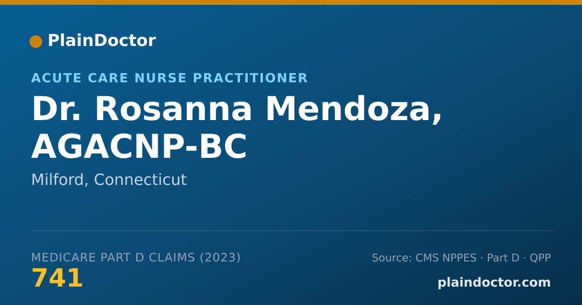 Shareable card for Rosanna Mendoza, AGACNP-BC - Acute Care Nurse Practitioner, Milford, CT