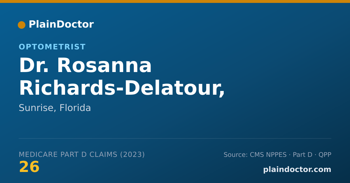 Shareable card for Rosanna Richards-Delatour, O.D. - Optometrist, Sunrise, FL