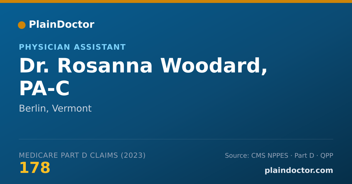 Shareable card for Rosanna Woodard, PA-C - Physician Assistant, Berlin, VT