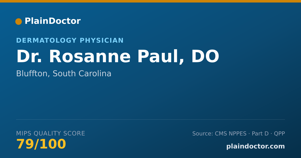 Shareable card for Rosanne Paul, DO - Dermatology Physician, Bluffton, SC