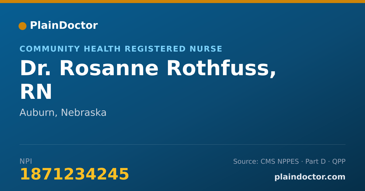 Shareable card for Rosanne Rothfuss, RN - Community Health Registered Nurse, Auburn, NE