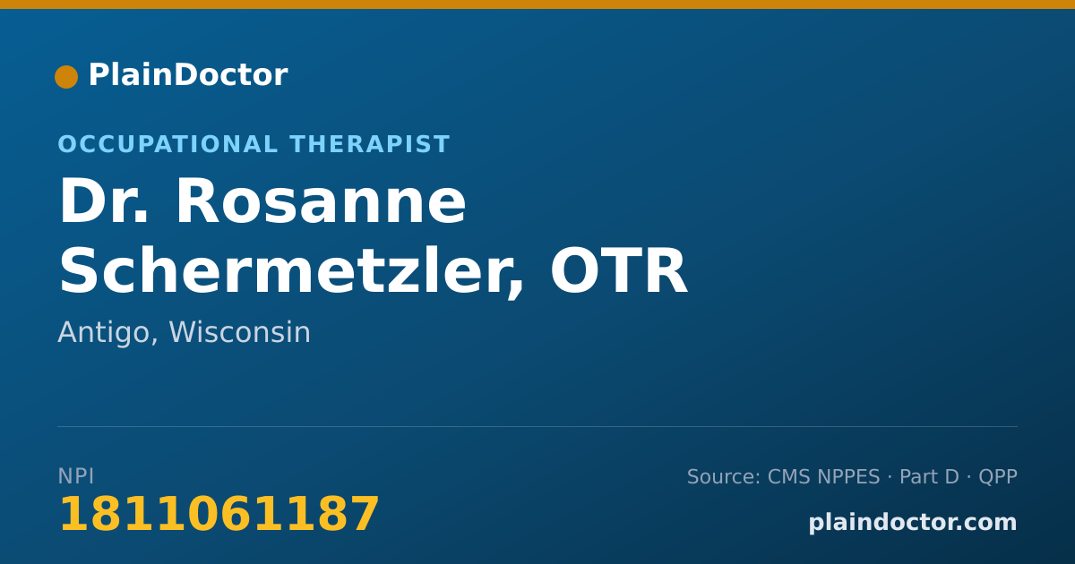 Shareable card for Rosanne Schermetzler, OTR - Occupational Therapist, Antigo, WI