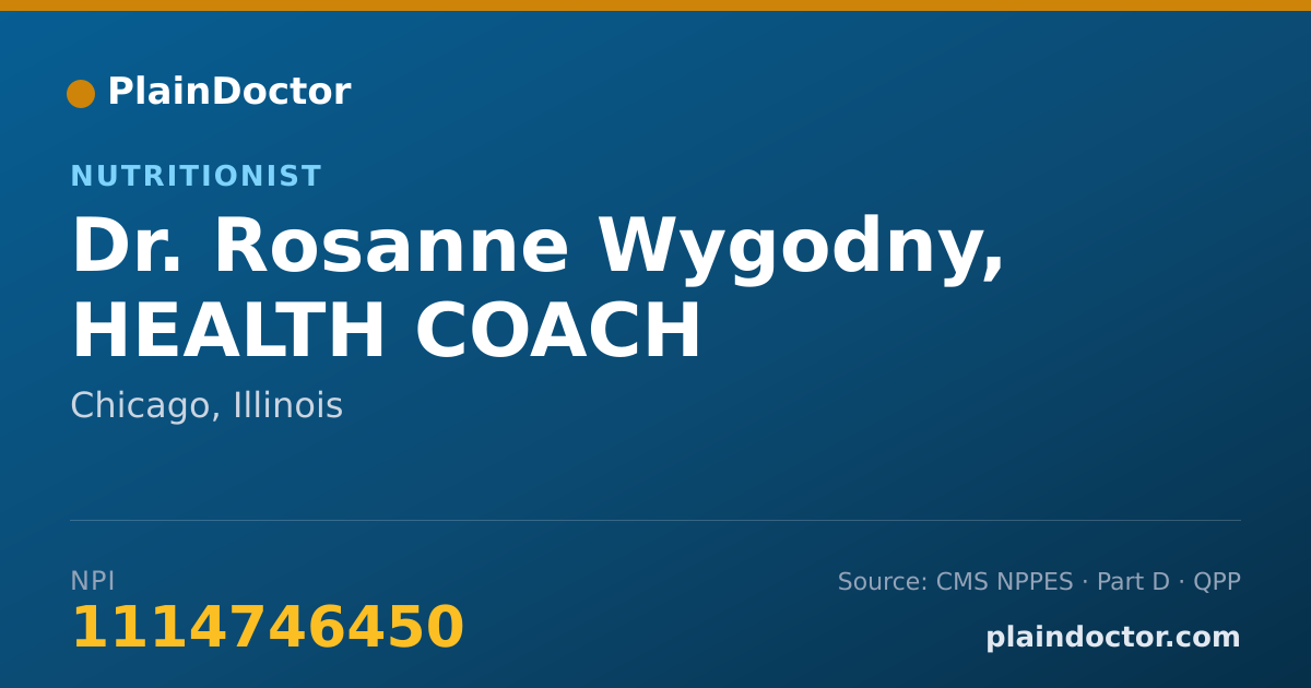 Shareable card for Rosanne Wygodny, HEALTH COACH - Nutritionist, Chicago, IL