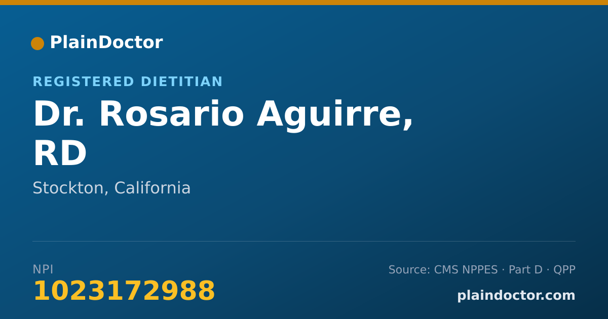 Shareable card for Rosario Aguirre, RD - Registered Dietitian, Stockton, CA