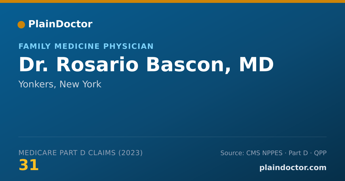 Shareable card for Rosario Bascon, MD - Family Medicine Physician, Yonkers, NY