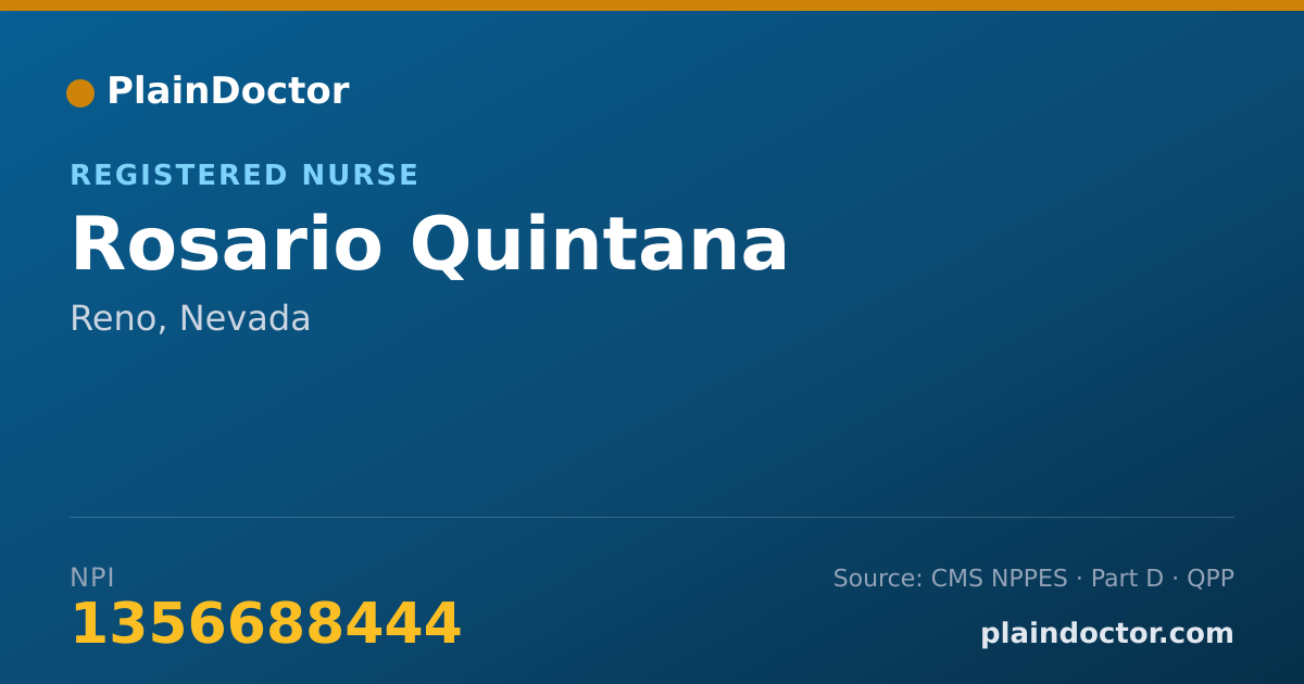 Shareable card for Rosario Quintana - Registered Nurse, Reno, NV
