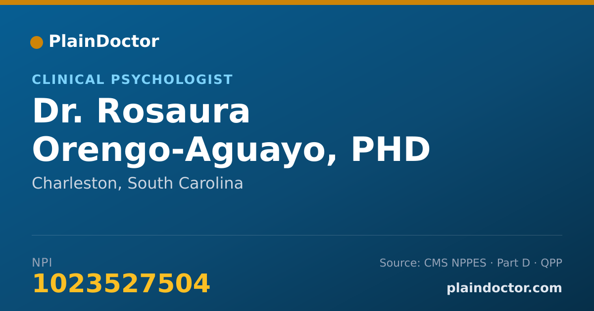 Shareable card for Rosaura Orengo-Aguayo, PHD - Clinical Psychologist, Charleston, SC