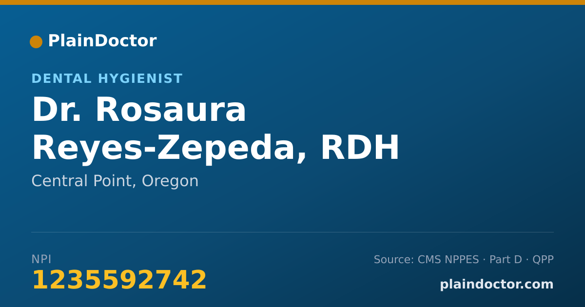 Shareable card for Rosaura Reyes-Zepeda, RDH - Dental Hygienist, Central Point, OR