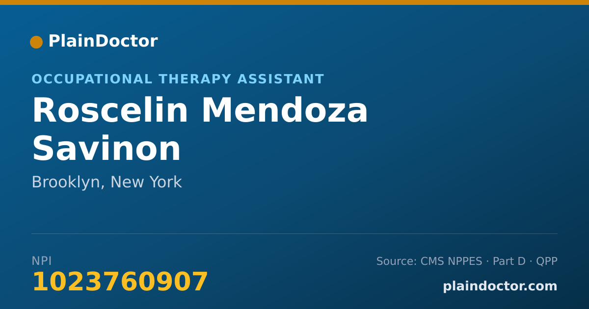 Shareable card for Roscelin Mendoza Savinon - Occupational Therapy Assistant, Brooklyn, NY