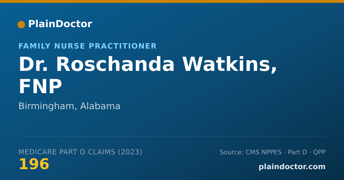 Shareable card for Roschanda Watkins, FNP - Family Nurse Practitioner, Birmingham, AL