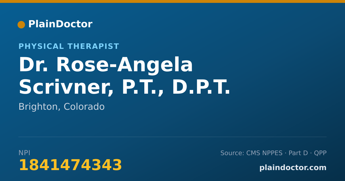 Shareable card for Rose-Angela Scrivner, P.T., D.P.T. - Physical Therapist, Brighton, CO